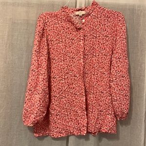 Loft pink floral size XL blouse.
